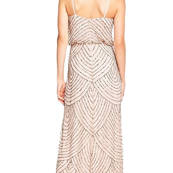 Adrianna Papell beaded blush blouson gown - Picture 3 of 5